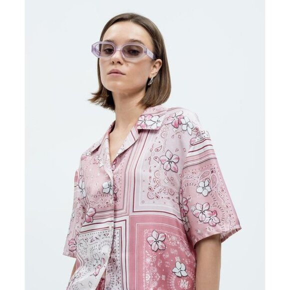 THE ATTICO X Linda Farrow Irene Sunglasses in Pink Silver With Case Womens - Picture 15 of 15